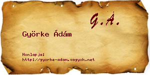 Györke Ádám névjegykártya